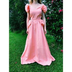 Peach colored vintage cottagecore Princess dress
